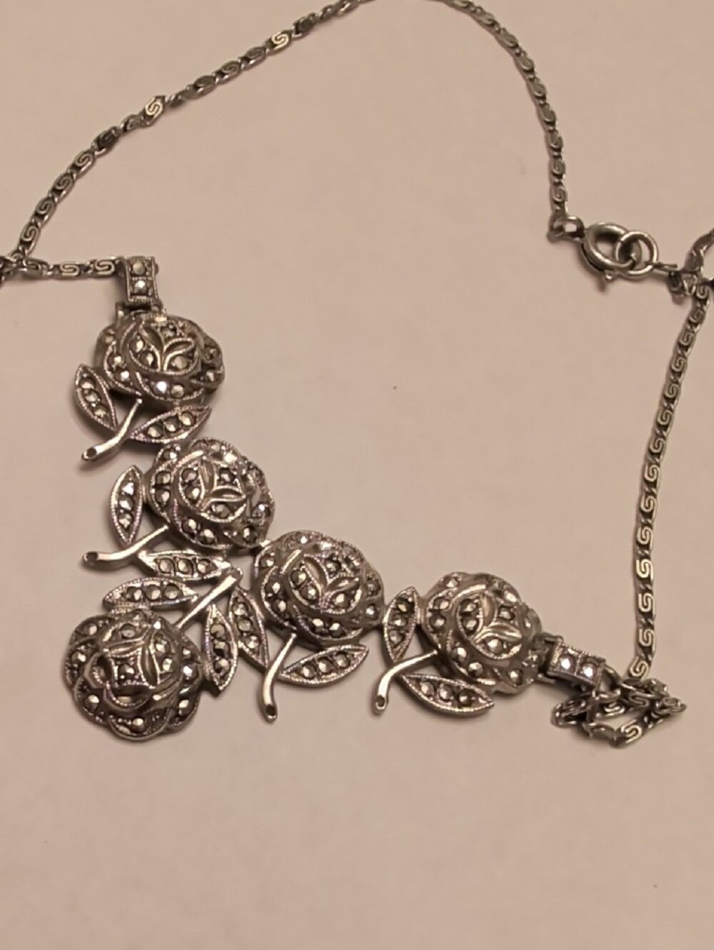 Sterling Silver Floral Statement Necklace - Picture 11 of 11